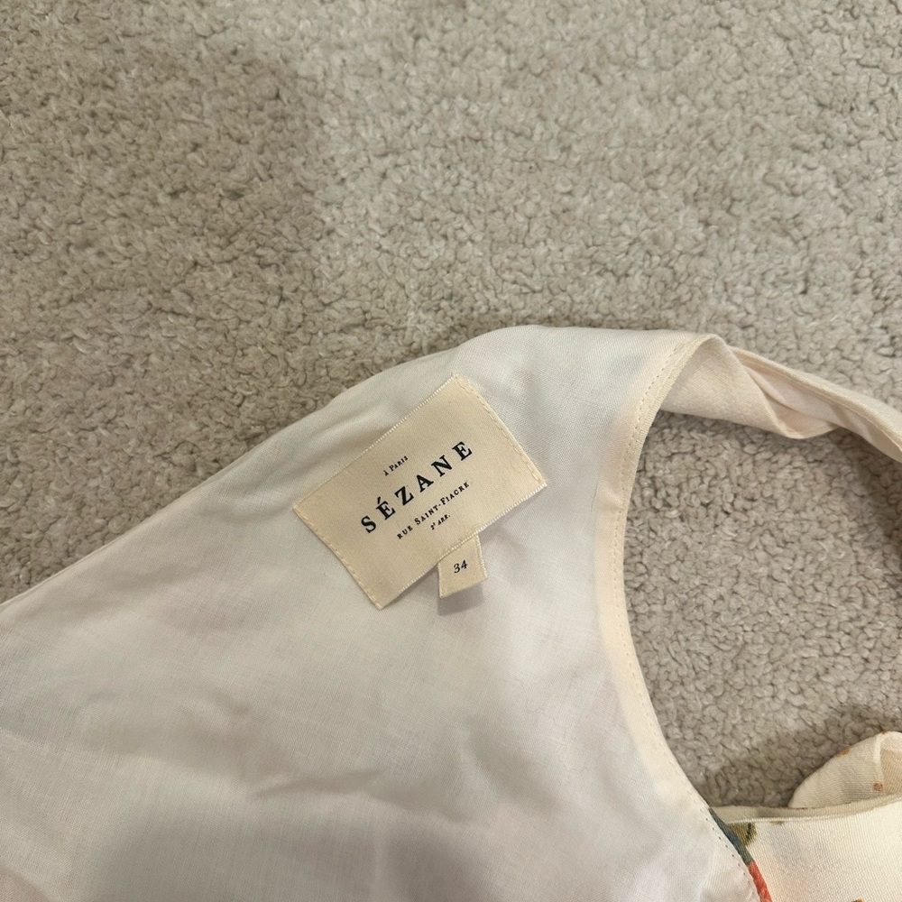Sezane Floral Tie Front Sleeveless Tank Top - Picture 2 of 3